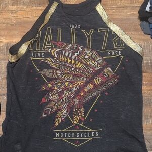 Black and Gold Tank Top Indian Motorcycle Tank Top.